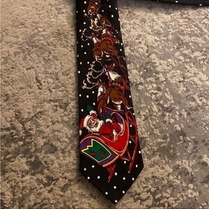 Addiction Christmas Santa Claus Sleigh 100% Silk Necktie‎